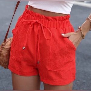 Shein, M, US 6, essnce paperbag waist slant pocket shorts.